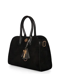 Like Dreams Aurora Top Handle Suede Tassel Medium Satchel Bag