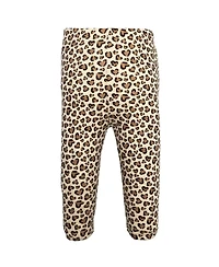 Hudson Baby Girls Cotton Bodysuit, Pant and Shoe Set, Leopard Hearts Girls, 9-12 Months