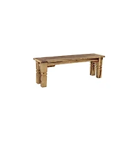 Porter Designs Taos Solid Sheesham Wood Dining Bench, Natural