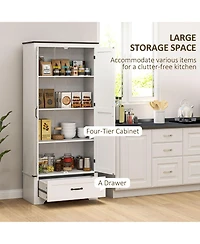 Homcom 72" Farmhouse Pantry Cabinet, Kitchen Pantry Cabinet
