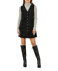 Yumi Women's Cord Tunic Dress With Pockets