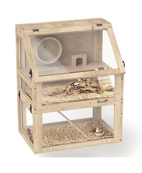 PawHut 3 Tiers Wooden Hamster Cage w/ Detachable Bottom, 24" x 16" x 29.5"