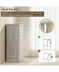 Homcom wood construction features five spacious drawers for organized bedroom storage, designed as a functional dresser