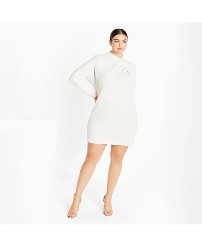 City Chic Women's Wrap Neck Dress