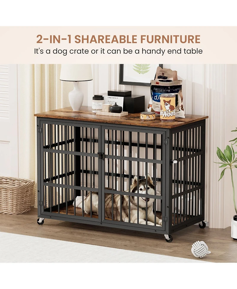 Airsurfer Dog Crate Wrought Iron Frame Door with Side Openings