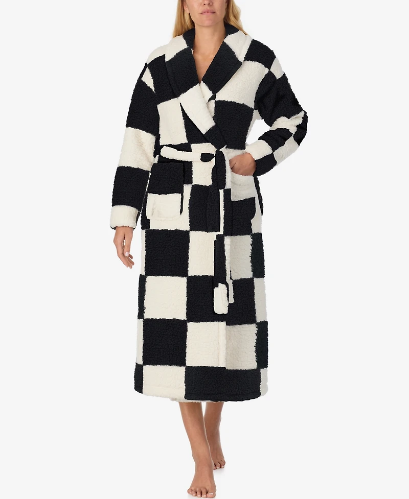 Sanctuary Women's Ultra-Cozy Belted Check Wrap Short Robe