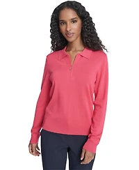 Tommy Hilfiger Women's Long-Sleeve Quarter-Zip Polo Sweater