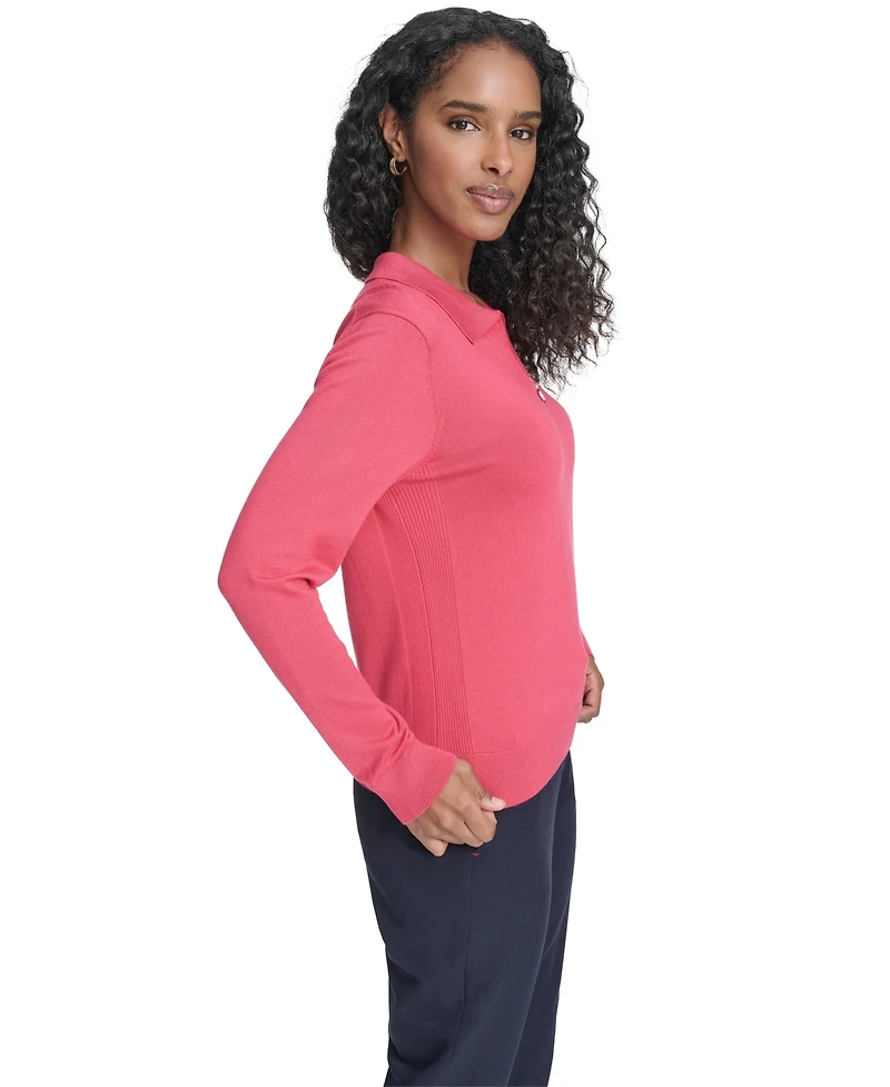 Tommy Hilfiger Women's Long-Sleeve Quarter-Zip Polo Sweater