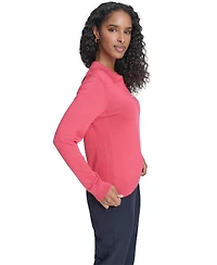 Tommy Hilfiger Women's Long-Sleeve Quarter-Zip Polo Sweater