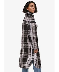 ellos Women's Wool Blend Long Shirt Jacket