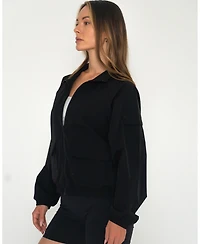 Rebody Active Women's Cargo Nylon Windbreaker Jacket