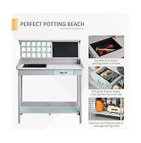 Garden Potting Table with Open Shelves for Easy Access