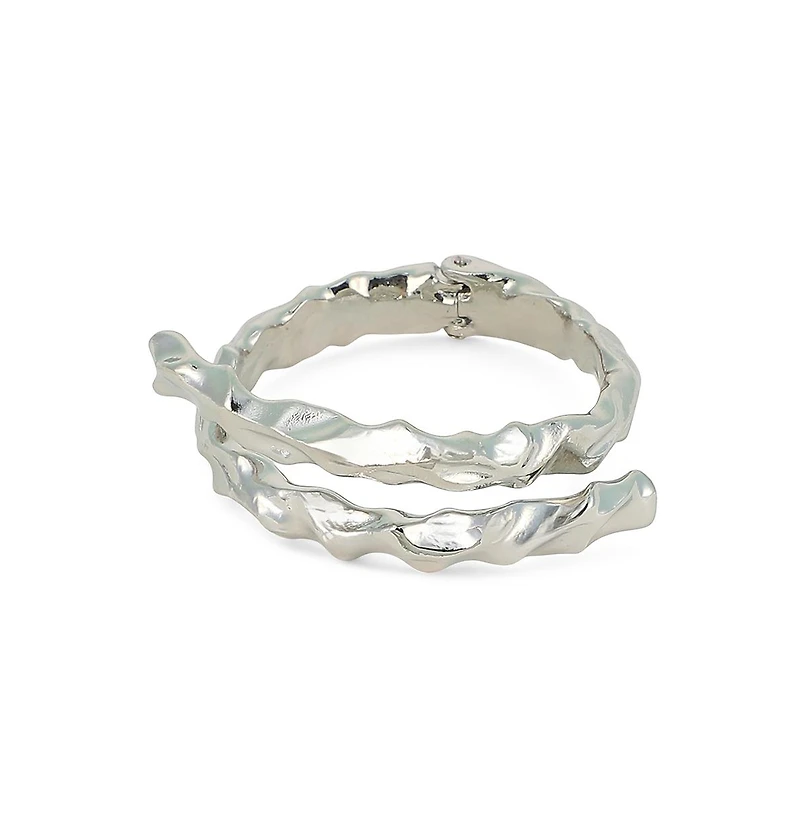 Women's The Crumple-Wrap Cuff Bracelet - Metallic Silver