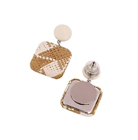 Women's The Rattan Drop Earrings - Tan Brown