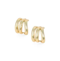 Women's The Triad-Line Hoop Earrings - California Gold