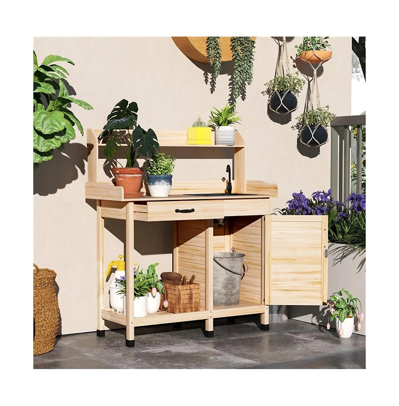 Slickblue Multi-Layer Garden Work Bench for Potting and Storage
