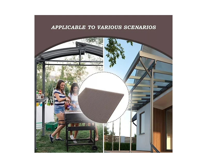 Aoodor 6Pcs 62'' (W) x 28'' (L) x 0.2'' Polycarbonate Gazebo Proof Panels, Waterproof Uv Protected Reinforced Sheets, Twin-Wall Bronze Sheets