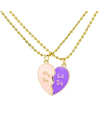 Zomi Gems Girls Sis & Lil Sis Magnetic Heart Necklace Set