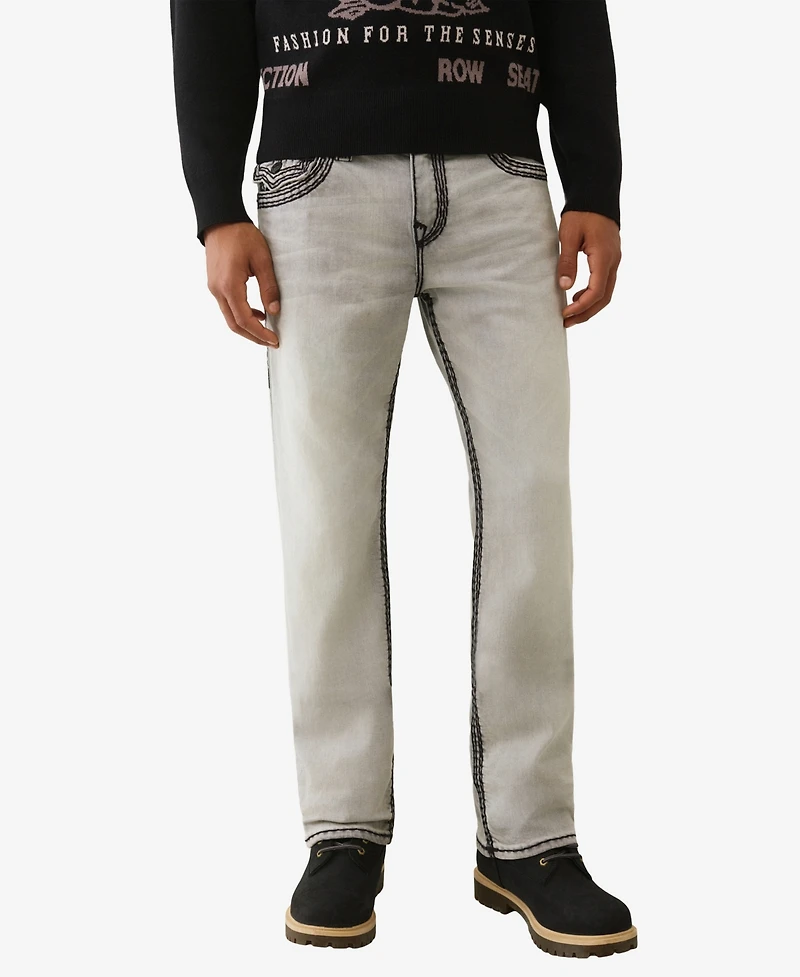 True Religion Men's Ricky Straight Super Qt Flap Jeans