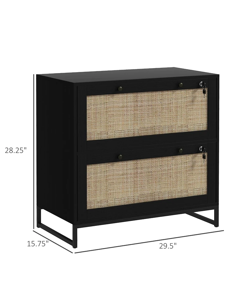 Vinsetto Filing Cabinet with Hanging Bar for Letter A4 Legal