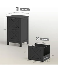 Homcom Vertical File Cabinet with 2 Drawers for A4 Letter Size, Light