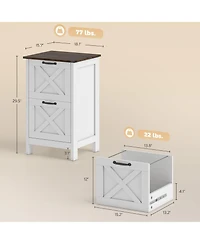Homcom Vertical File Cabinet with 2 Drawers for A4 Letter Size, Light