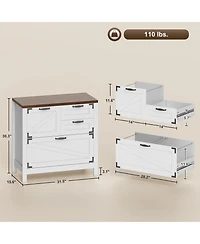Homcom 4 Drawer File Cabinet Filing Cabinet for Letter/A4/Legal Files