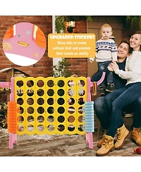 Sugift 4-in-a-Row Connect Game with Basketball Hoop and Toss Ring