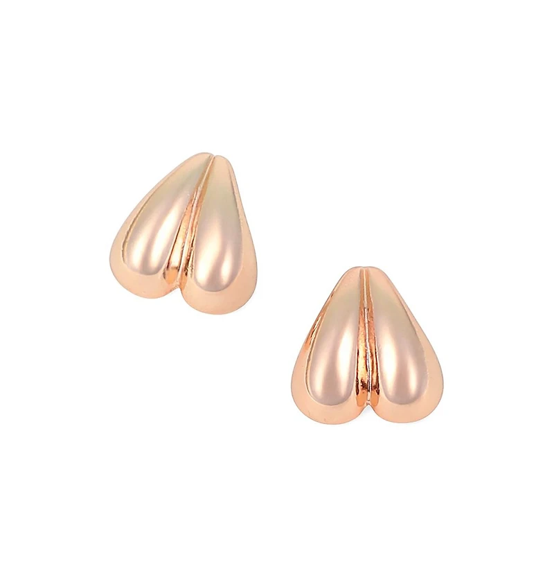 Women's The Droplet-Heart Stud Earrings - Rose Gold