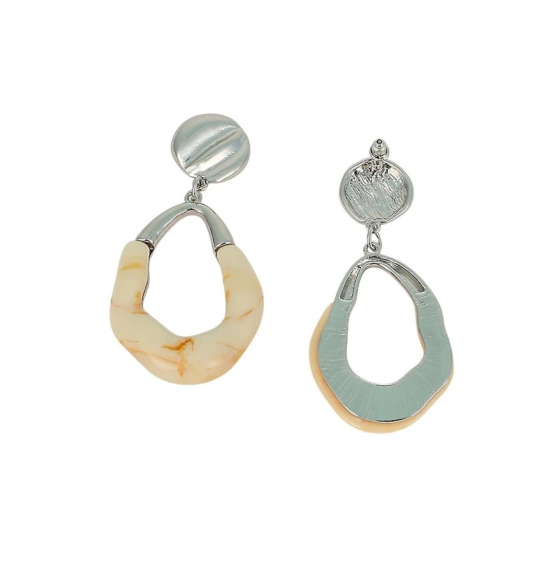 Women's The Calacatta Drop Earrings - Chrome Silver