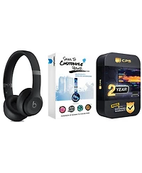 Beats Solo 4 Bluetooth Wireless On-Ear Headphones with MightySkins Protective Skins and 2 Year Extended Warranty Bundle - Cloud Pink