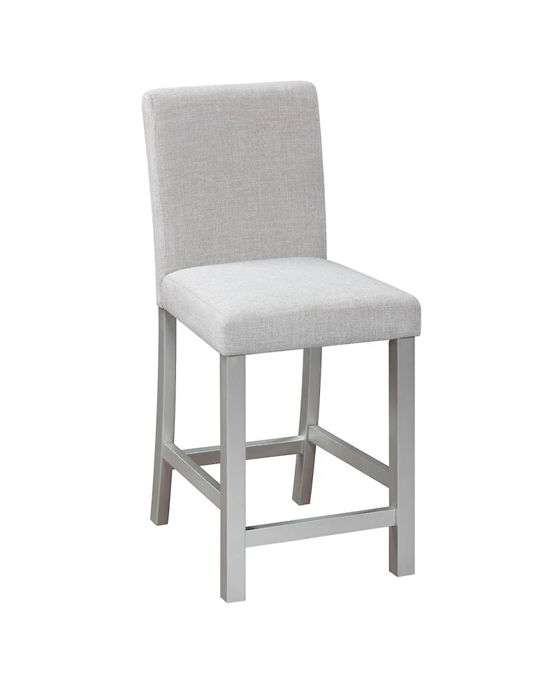 5-Piece Counter Height Dining Set with 4 Upholstered Chairs, 34.5" Square Table Crystal Trim for Small Room-Maison Boucle