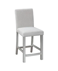 5-Piece Counter Height Dining Set with 4 Upholstered Chairs, 34.5" Square Table Crystal Trim for Small Room-Maison Boucle