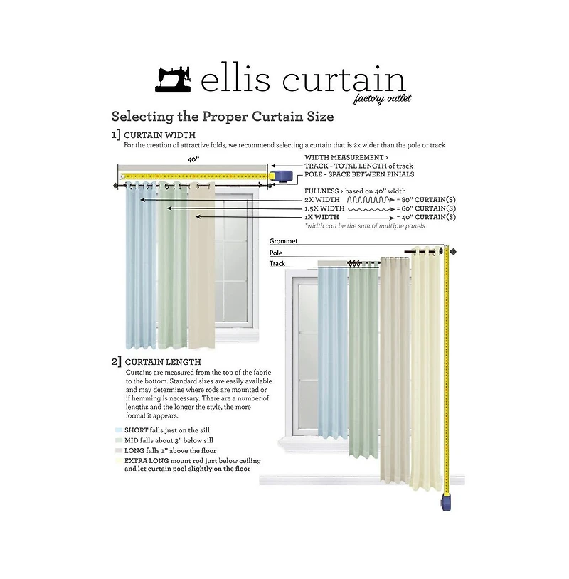 Ellis Stacey 3" Rod Pocket High Quality Fabric Solid Color Window Lined Swag Set 126"x36