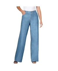 Woman Within Women's Within Tall Perfect Cotton Wide-Leg Denim Jean