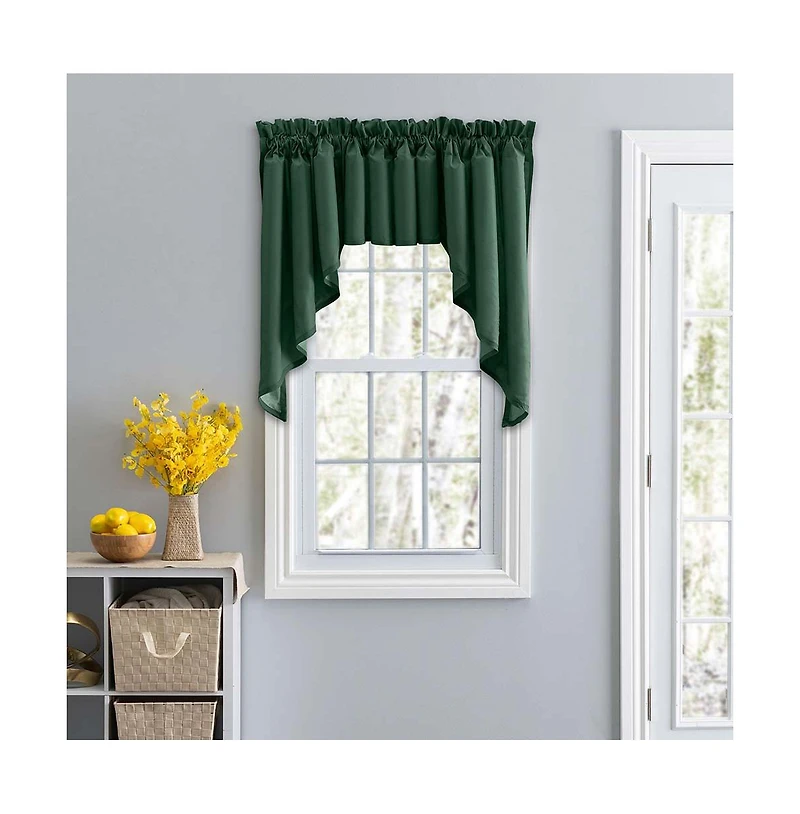 Ellis Curtain Stacey 3"Rod Pocket High Quality Fabric Solid Color Window Lined Swag Set 126"x63" Harvest