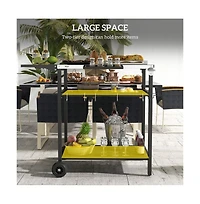 Slickblue All-in-One Outdoor Bar Cart and Grill Station for Patio or Backyard