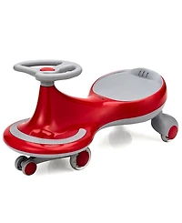 Sugift Wiggle Car Ride-on Toy with Flashing Wheels-Red