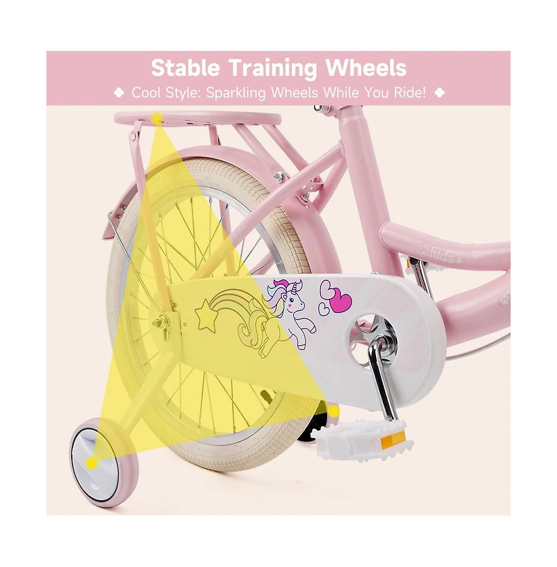 Artudatech Durable & Adjustable to Grow with Your Child Unicorn Kids Bike