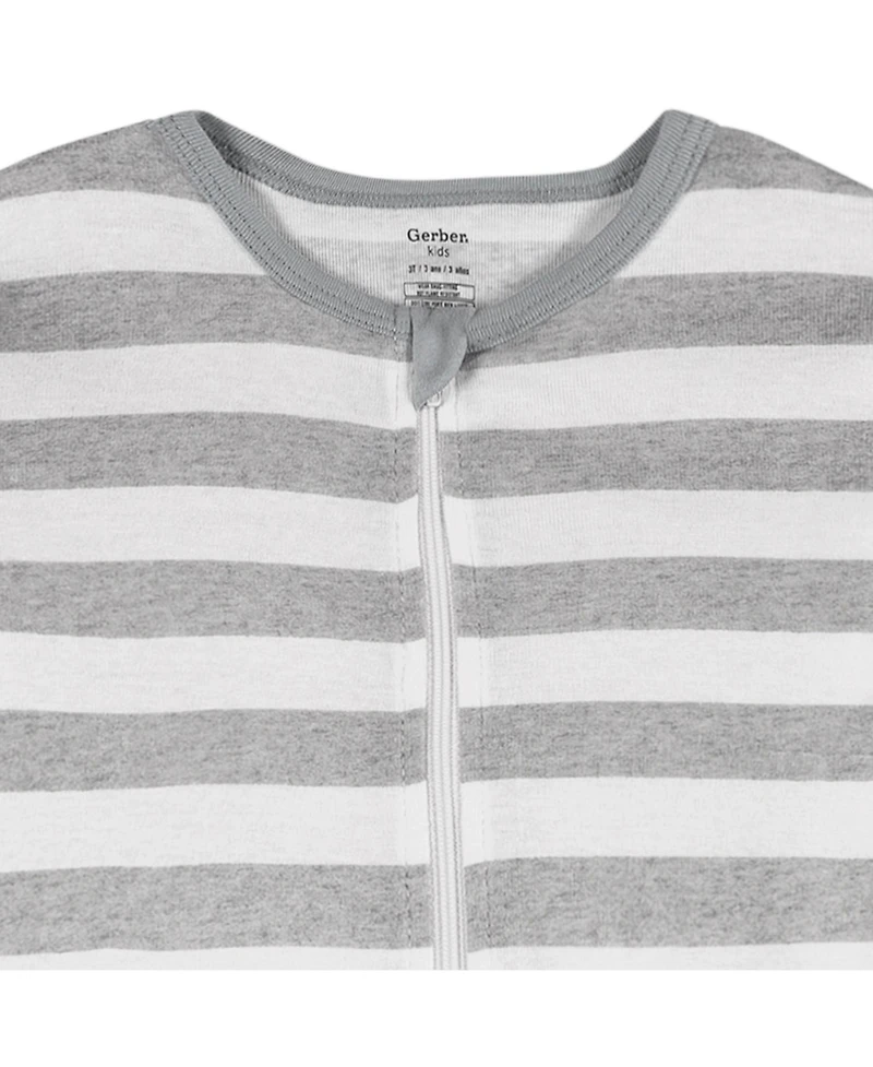 Gerber Toddler Boys 2-Pack Snug Fitting Footless Pajamas, Blue Snowman