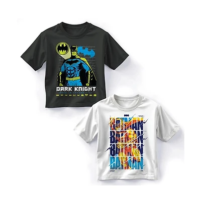 Justice League Boys Batman 2-Piece Crewneck Graphic T Shirt Bundle Set