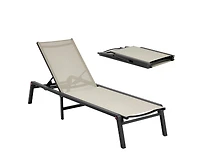 Slickblue 5-Position Adjustable Sun Tanning Chair, Foldable Outdoor Lounge Chair