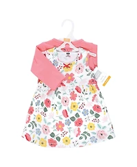 Hudson Baby Toddler Girls Cotton Dress and Cardigan Set, Modern Botanical