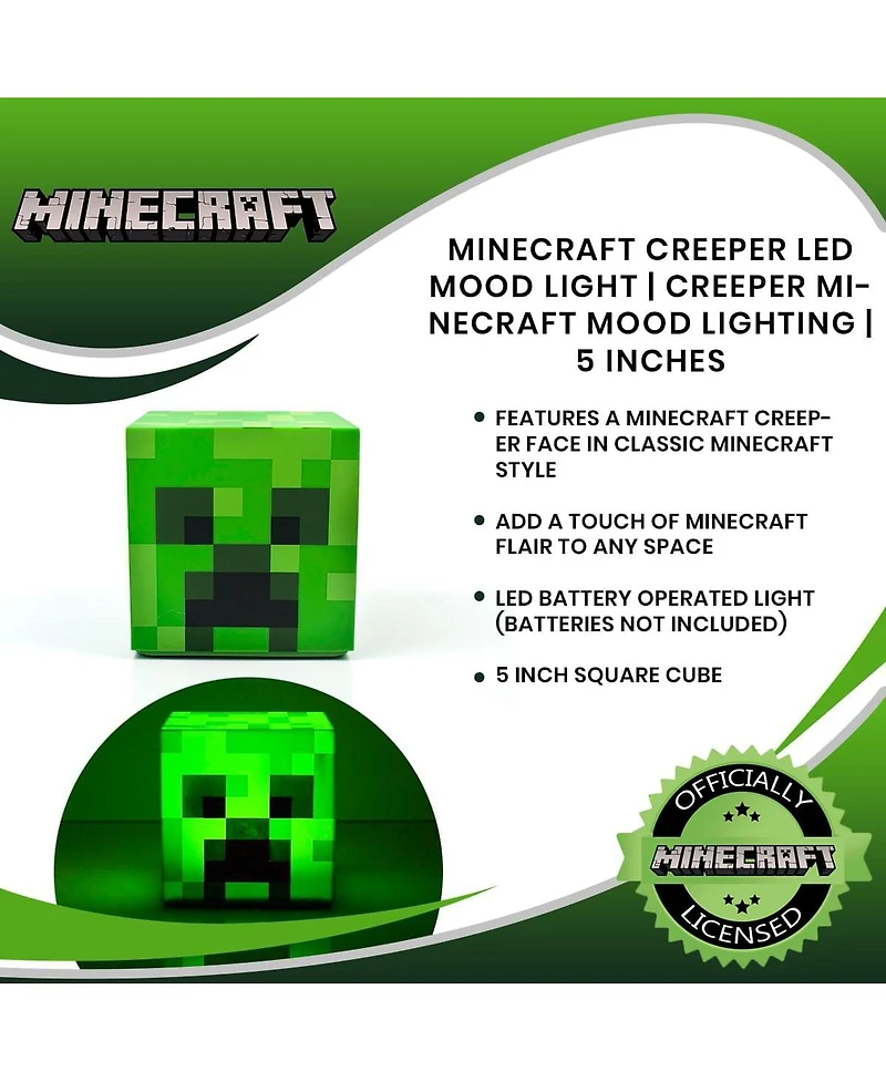 Minecraft Creeper Led Mood Light | Creeper Minecraft Mood Lighting | 5 Inches