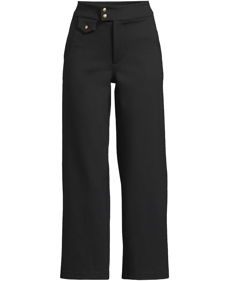 Lands' End Women's Ponte High Rise Straight Leg Crop Pants