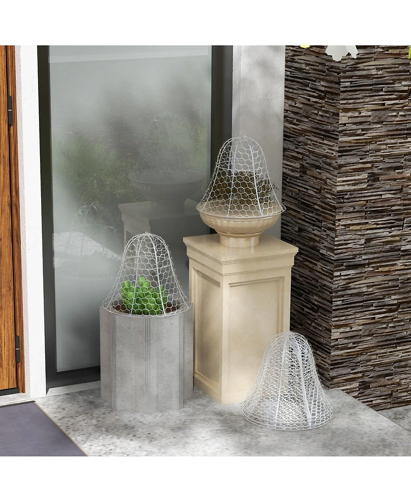 Outsunny 6 Pack Garden Chicken Wire Cloche, Animal Plant Protectors