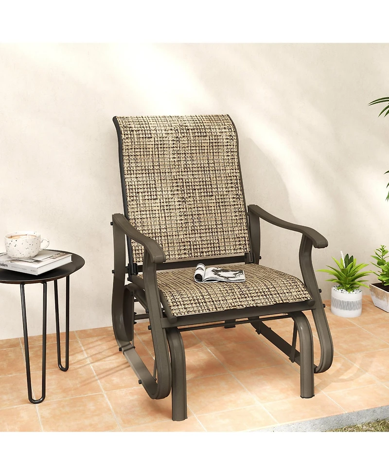Outsunny Outdoor Glider Chair, Steel Rocking