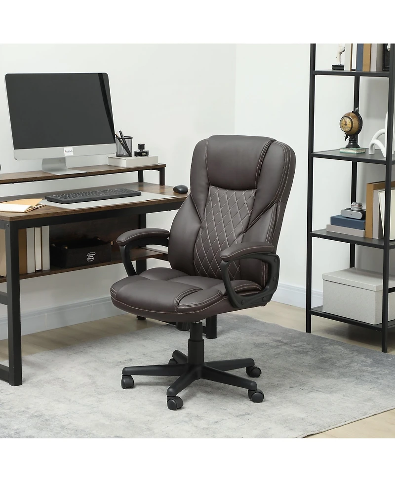 Homcom Executive Office Chair Pu Leather Desk Chair with High Back