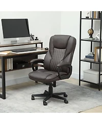 Homcom Executive Office Chair Pu Leather Desk Chair with High Back