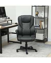 Homcom Executive Office Chair Pu Leather Desk with High Back